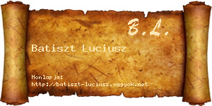 Batiszt Luciusz névjegykártya